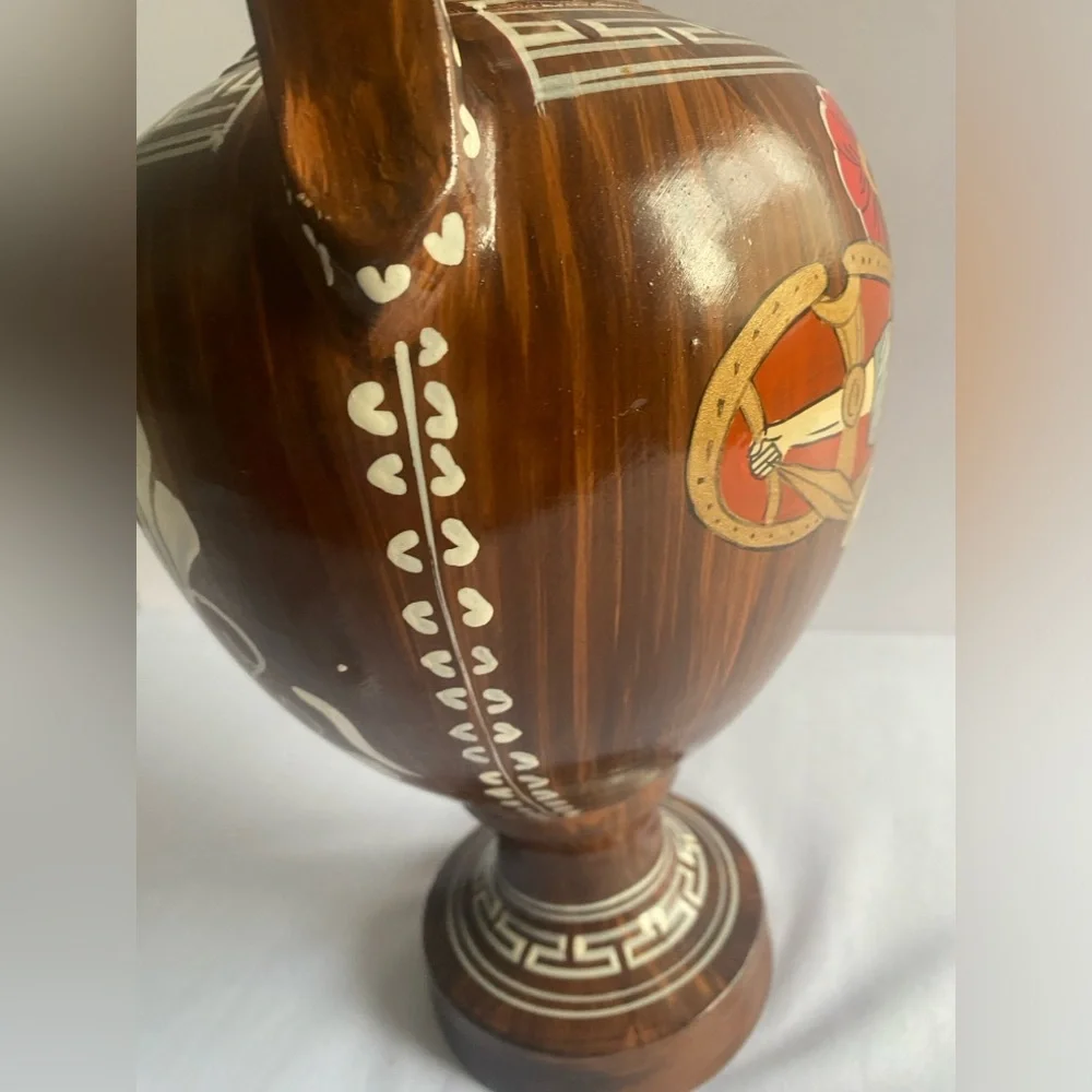 Vintage Style Mid-Century Greek‎ Style Clay Art Pottery  Amphora Shaped Vase 15